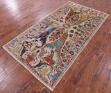 Persian Fine Serapi Hand Knotted Wool Rug - 4' 1" X 7' 9" - Golden Nile