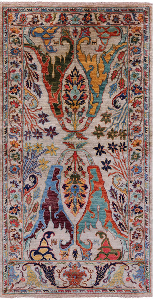 Persian Fine Serapi Hand Knotted Wool Rug - 4' 1" X 7' 9" - Golden Nile