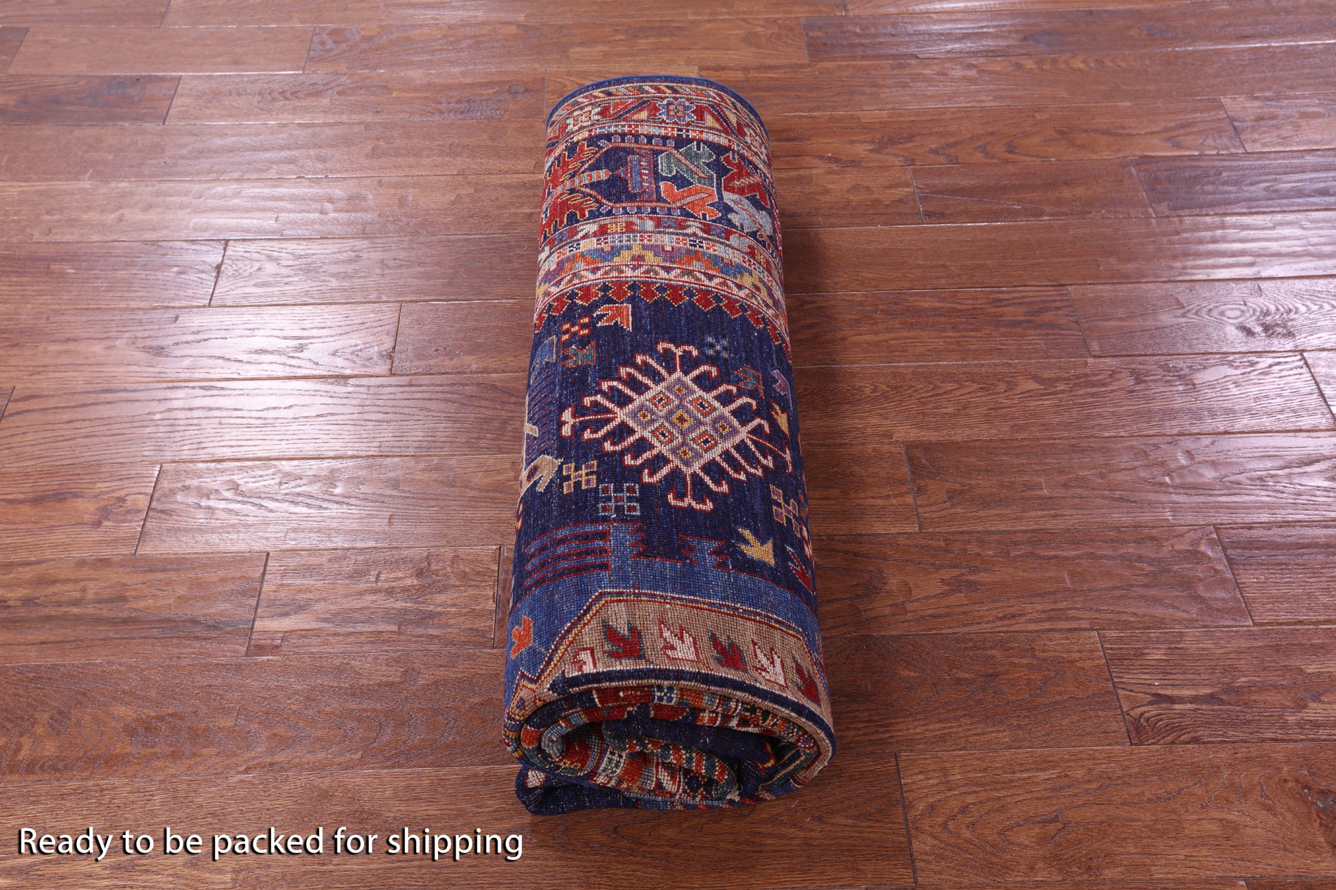 Blue Persian Fine Serapi Handmade Wool Rug - 5' 11" X 8' 9" - Golden Nile