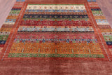 Tribal Persian Gabbeh Hand Knotted Wool Rug - 7' 0" X 9' 10" - Golden Nile