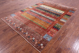Tribal Persian Gabbeh Hand Knotted Wool Rug - 7' 0" X 9' 10" - Golden Nile