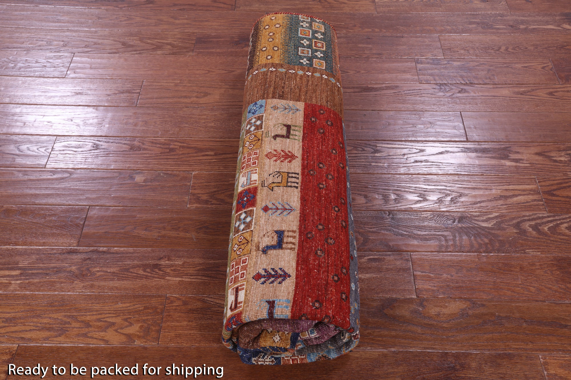 Tribal Persian Gabbeh Hand Knotted Wool Rug - 6' 8" X 9' 9" - Golden Nile