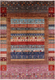 Tribal Persian Gabbeh Hand Knotted Wool Rug - 6' 8" X 9' 9" - Golden Nile