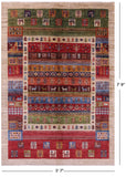 Tribal Persian Gabbeh Hand Knotted Wool Rug - 5' 7" X 7' 9" - Golden Nile