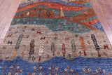 Tribal Persian Gabbeh Handmade Wool Rug - 5' 7" X 8' 2" - Golden Nile