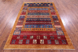 Tribal Persian Gabbeh Hand Knotted Wool Rug - 5' 8" X 8' 0" - Golden Nile