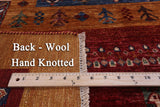 Tribal Persian Gabbeh Hand Knotted Wool Rug - 5' 8" X 8' 0" - Golden Nile