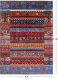 Tribal Persian Gabbeh Hand Knotted Wool Rug - 5' 7" X 7' 10" - Golden Nile