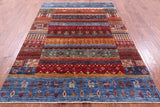 Tribal Persian Gabbeh Hand Knotted Wool Rug - 5' 7" X 7' 10" - Golden Nile