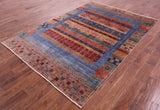 Tribal Persian Gabbeh Hand Knotted Wool Rug - 5' 8" X 8' 2" - Golden Nile