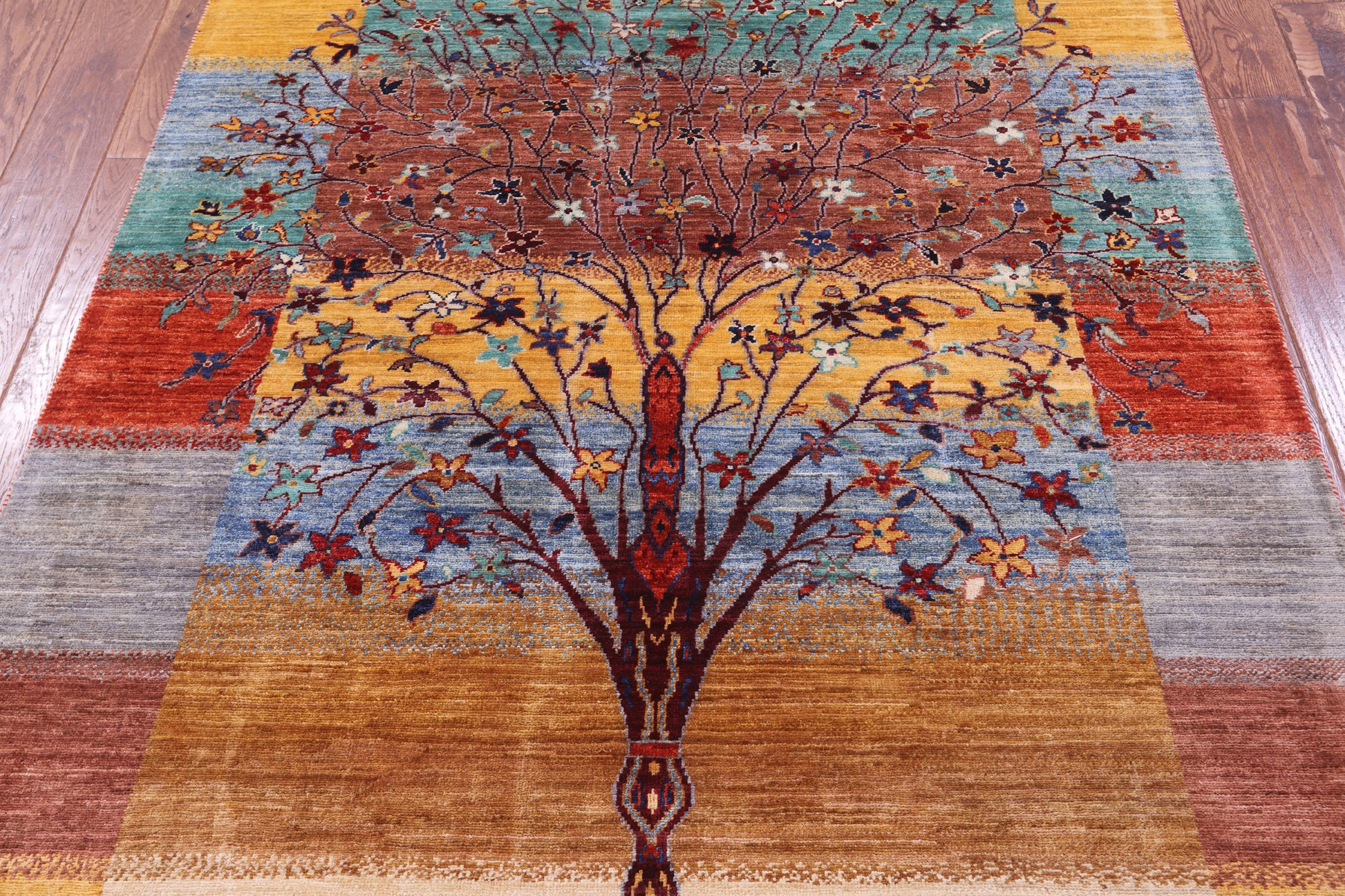 Tribal Persian Gabbeh Hand Knotted Wool Rug - 4' 9" X 6' 6" - Golden Nile