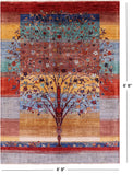 Tribal Persian Gabbeh Hand Knotted Wool Rug - 4' 9" X 6' 6" - Golden Nile