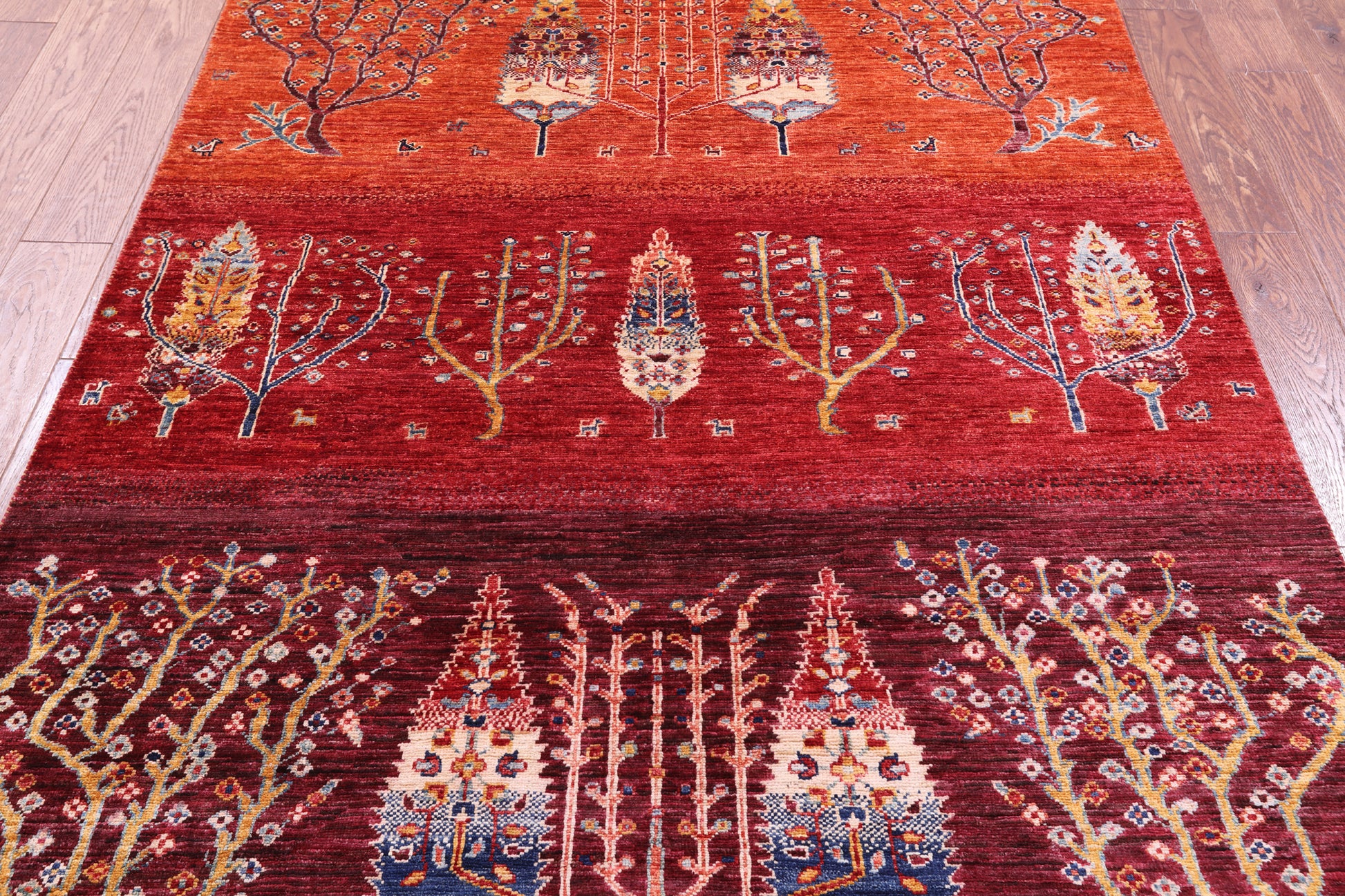 Tribal Persian Gabbeh Hand Knotted Wool Rug - 5' 0" X 6' 5" - Golden Nile