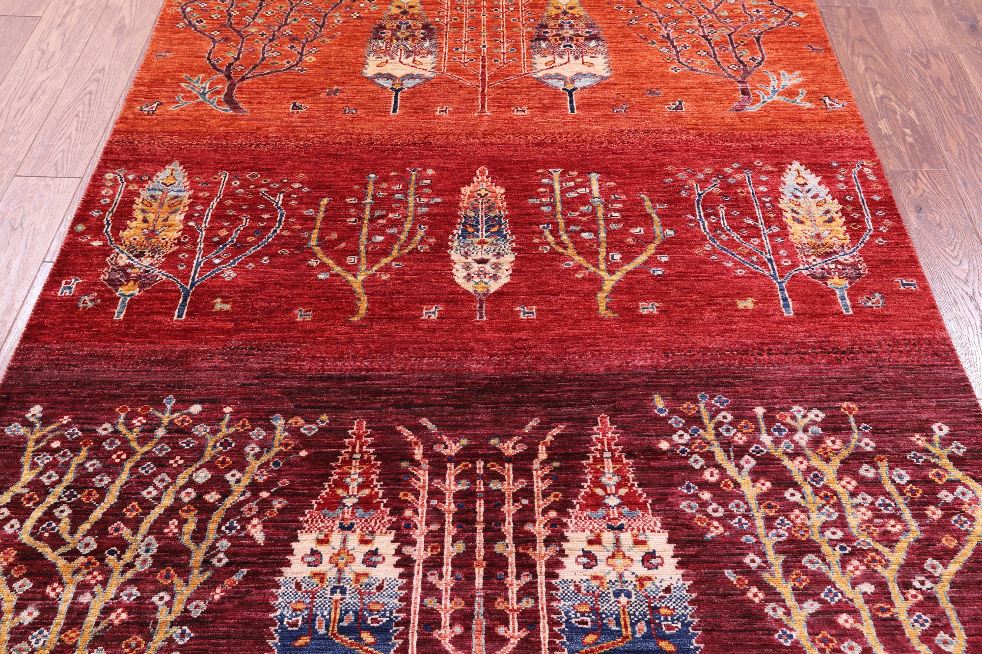 Tribal Persian Gabbeh Hand Knotted Wool Rug - 5' 0" X 6' 5" - Golden Nile
