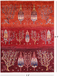 Tribal Persian Gabbeh Hand Knotted Wool Rug - 5' 0" X 6' 5" - Golden Nile