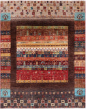 Tribal Persian Gabbeh Hand Knotted Wool Rug - 5' 1" X 6' 9" - Golden Nile