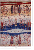Tribal Persian Gabbeh Handmade Wool Rug - 3' 3" X 4' 9" - Golden Nile