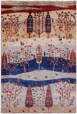 Tribal Persian Gabbeh Handmade Wool Rug - 3' 3" X 4' 9" - Golden Nile