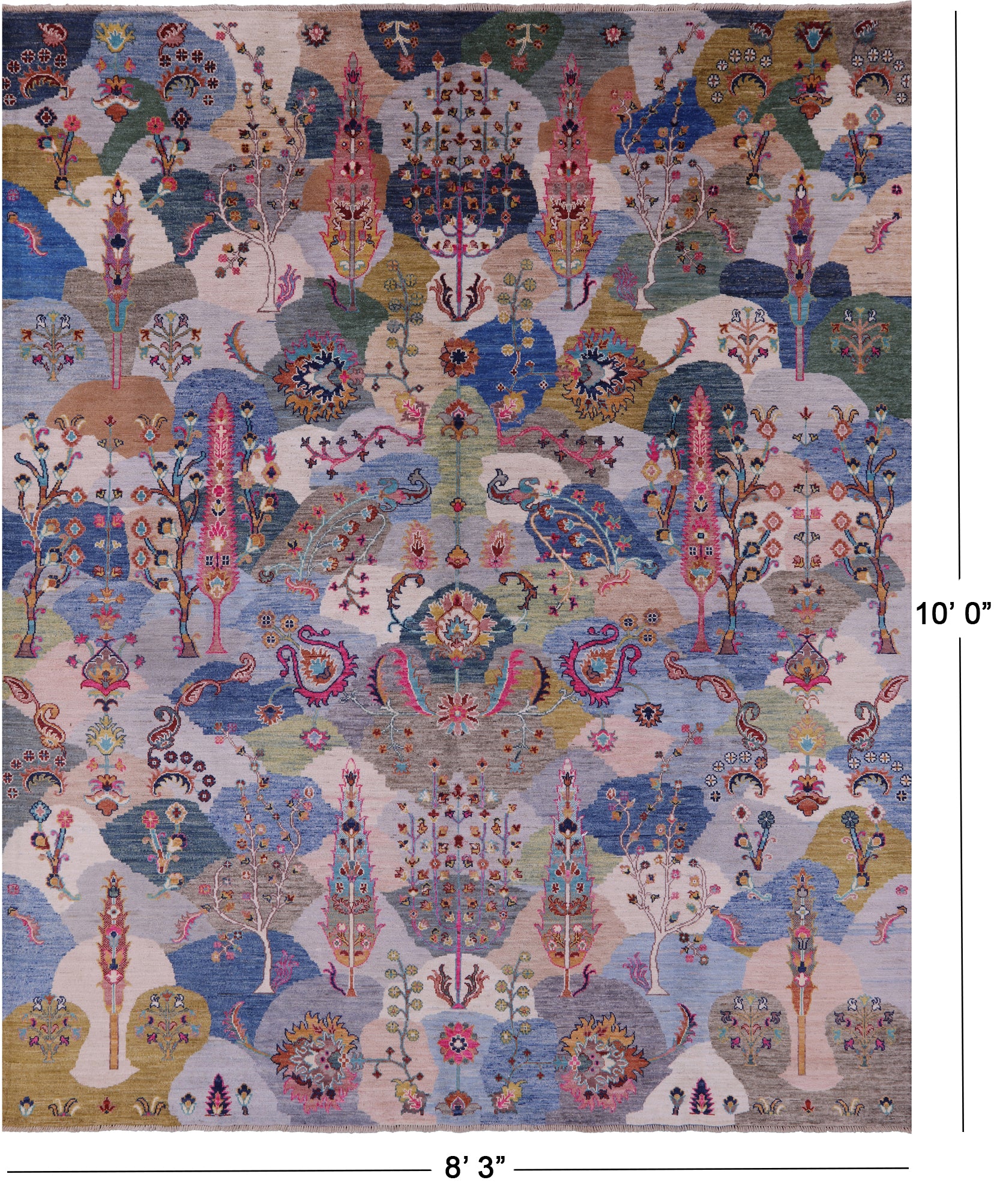 Tribal Persian Gabbeh Hand Knotted Wool Rug - 8' 3" X 10' 0" - Golden Nile