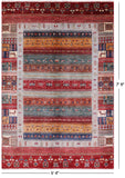 Tribal Persian Gabbeh Hand Knotted Wool Rug - 5' 4" X 7' 9" - Golden Nile