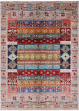 Tribal Persian Gabbeh Hand Knotted Wool Rug - 4' 11" X 6' 10" - Golden Nile
