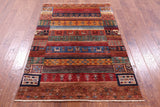 Tribal Persian Gabbeh Hand Knotted Wool Rug - 3' 11" X 5' 11" - Golden Nile