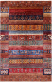 Tribal Persian Gabbeh Hand Knotted Wool Rug - 3' 11" X 5' 11" - Golden Nile