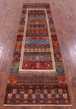 Tribal Persian Gabbeh Hand Knotted Wool Runner Rug - 2' 8" X 9' 9" - Golden Nile