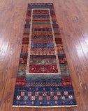 Tribal Persian Gabbeh Hand Knotted Wool Runner Rug - 2' 8" X 9' 10" - Golden Nile