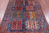 Blue Persian Fine Serapi Hand Knotted Wool Rug - 4' 11" X 7' 0" - Golden Nile