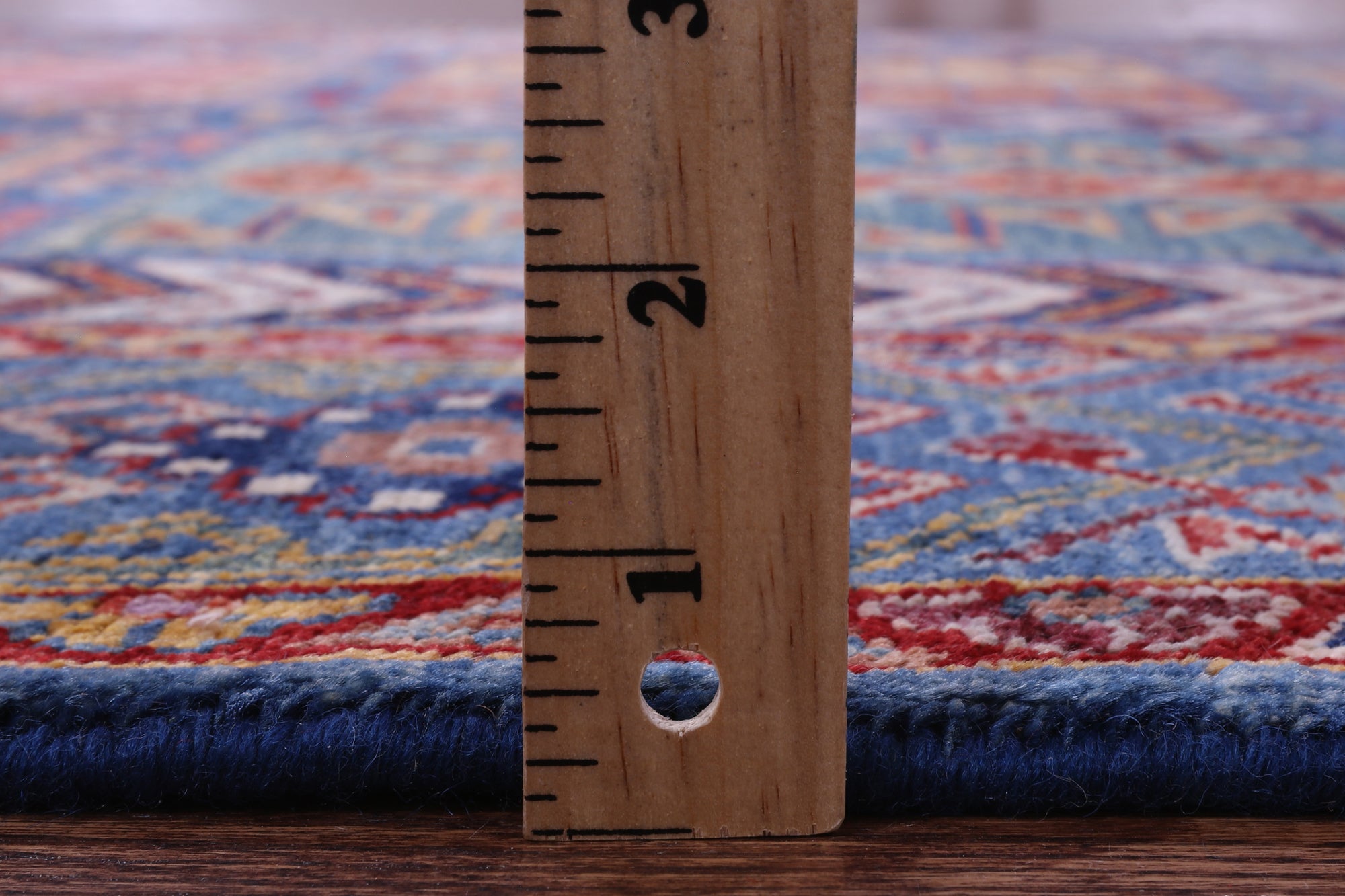 Blue Persian Fine Serapi Hand Knotted Wool Rug - 4' 11" X 7' 0" - Golden Nile