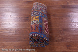 Blue Persian Fine Serapi Hand Knotted Wool Rug - 4' 11" X 7' 0" - Golden Nile
