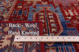 Red Persian Fine Serapi Hand Knotted Wool Rug - 5' 0" X 6' 9" - Golden Nile