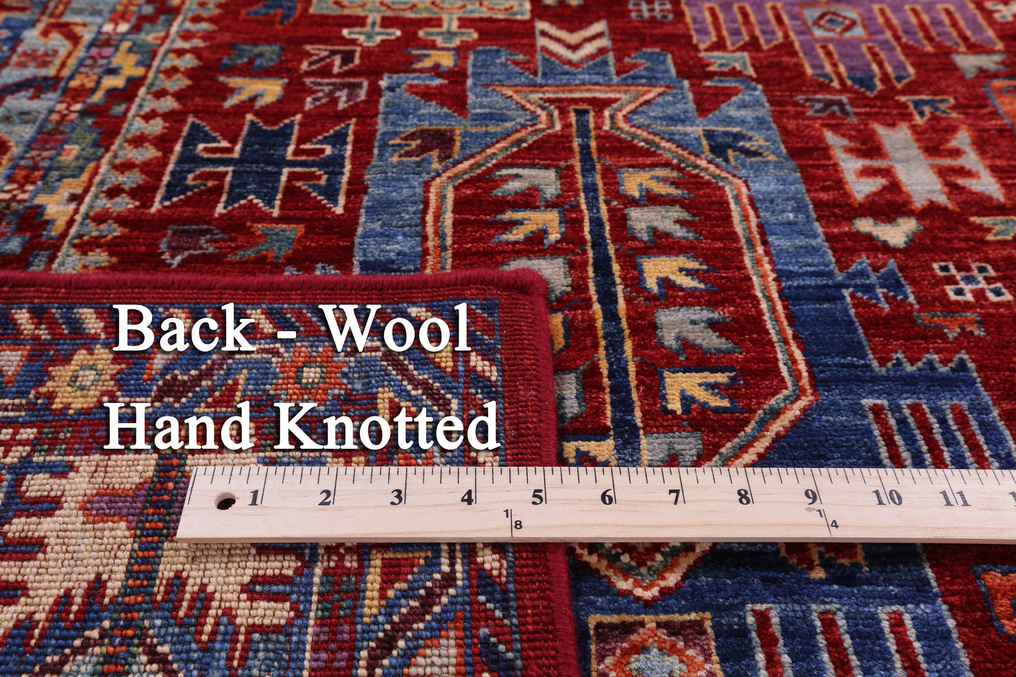 Red Persian Fine Serapi Hand Knotted Wool Rug - 5' 0" X 6' 9" - Golden Nile