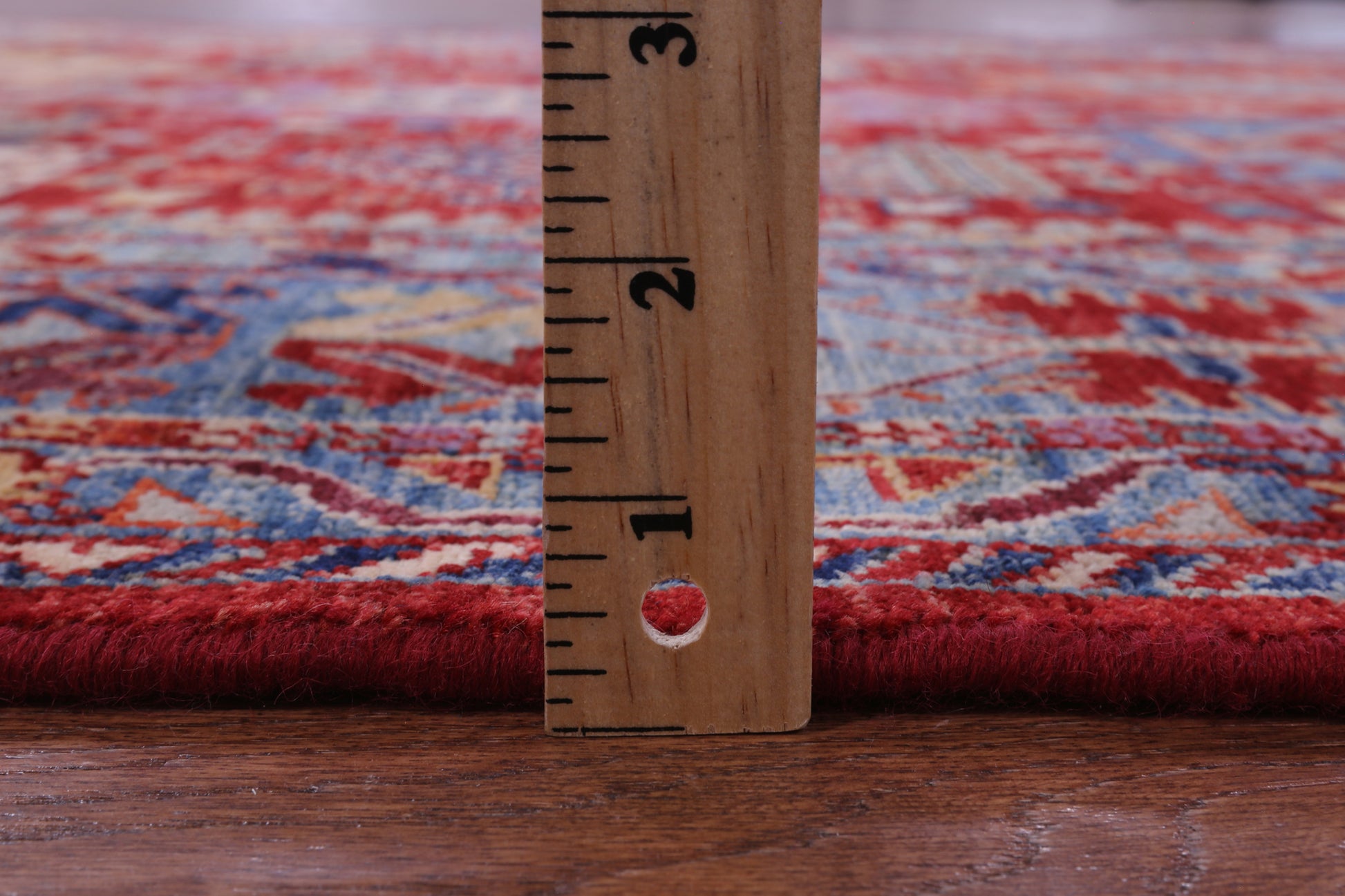 Red Persian Fine Serapi Hand Knotted Wool Rug - 5' 0" X 6' 9" - Golden Nile