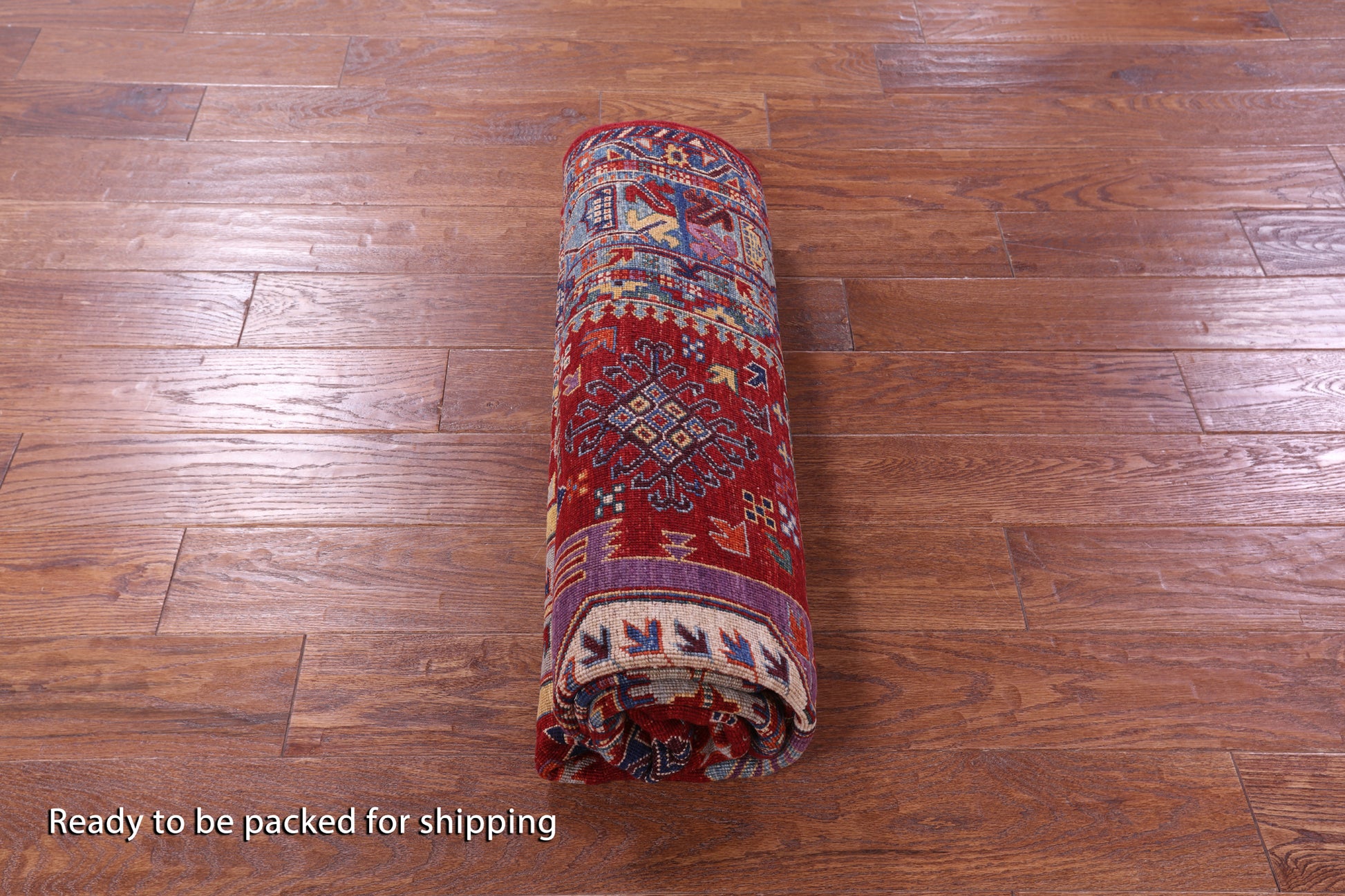 Red Persian Fine Serapi Hand Knotted Wool Rug - 5' 0" X 6' 9" - Golden Nile