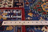Blue Persian Fine Serapi Hand Knotted Wool Rug - 5' 0" X 6' 11" - Golden Nile