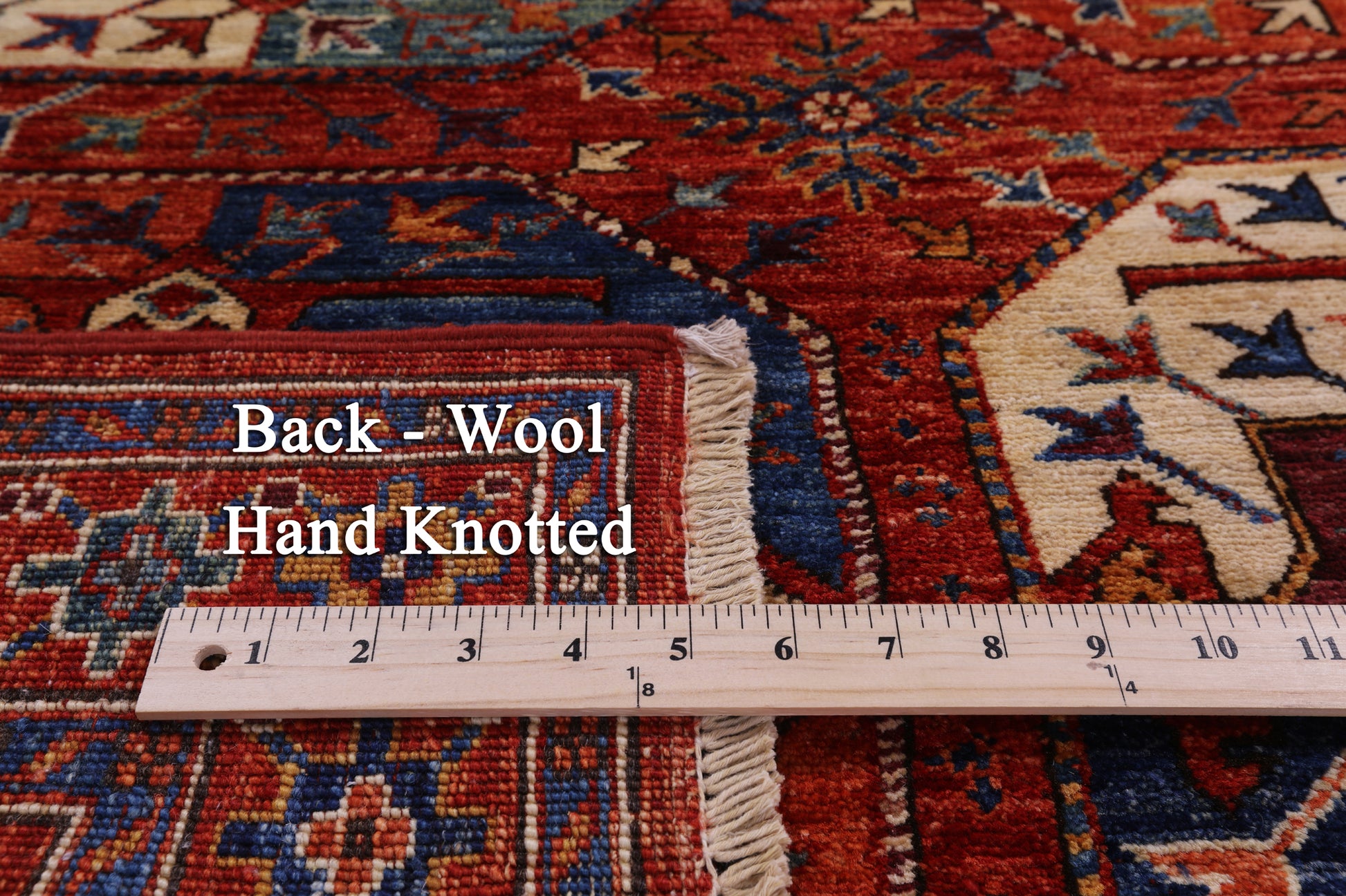 Red Turkmen Ersari Hand Knotted Wool Rug - 3' 11" X 5' 11" - Golden Nile