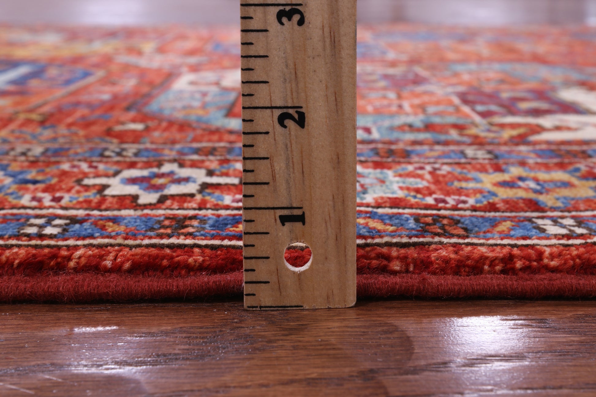 Red Turkmen Ersari Hand Knotted Wool Rug - 3' 11" X 5' 11" - Golden Nile