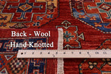 Red Turkmen Ersari Hand Knotted Wool Rug - 3' 9" X 5' 10" - Golden Nile