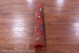 Red Turkmen Ersari Hand Knotted Wool Rug - 4' 1" X 5' 9" - Golden Nile