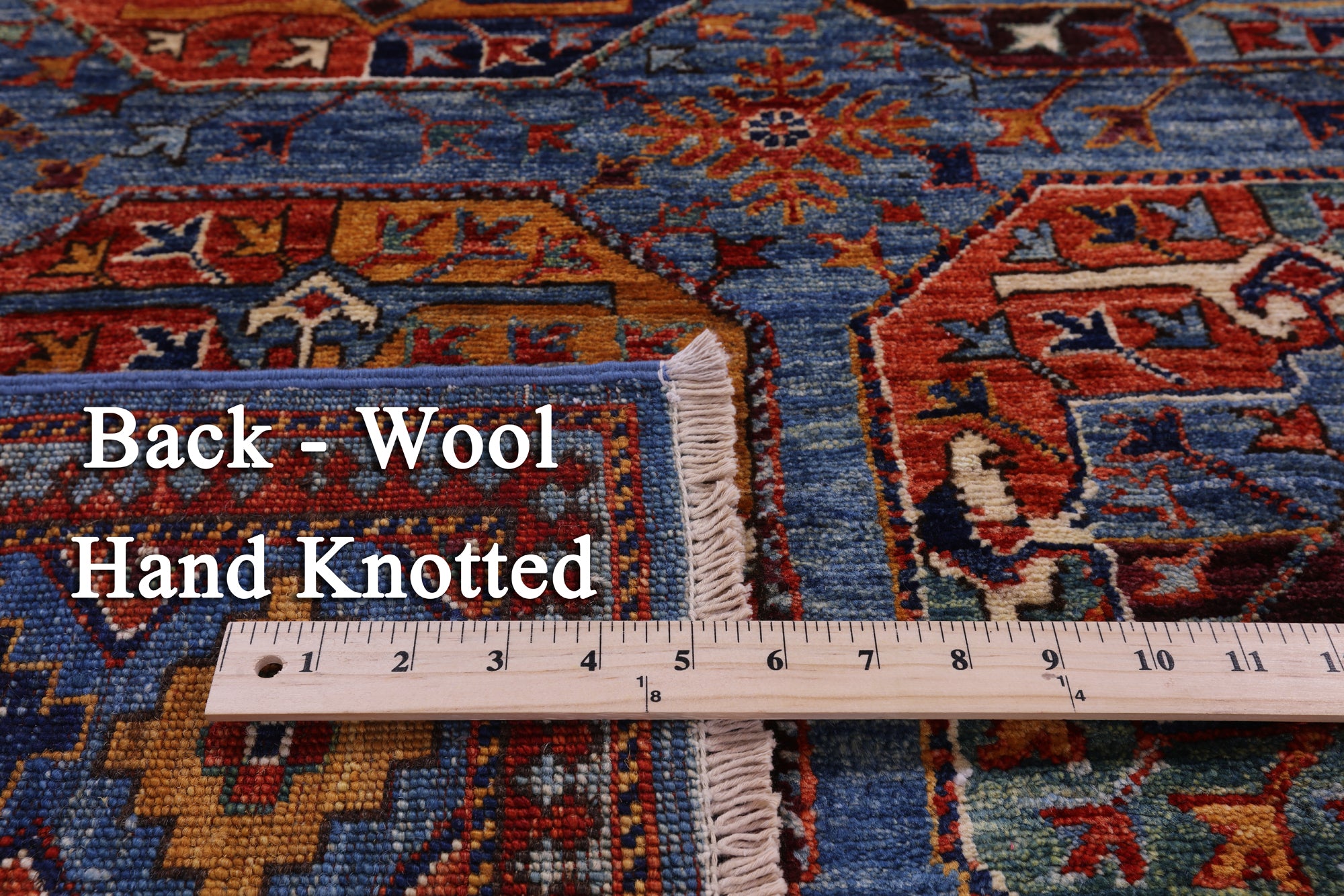 Blue Turkmen Ersari Hand Knotted Wool Rug - 5' 4" X 7' 11" - Golden Nile