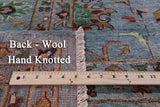 Blue Peshawar Handmade Wool Rug - 9' 10" X 13' 0" - Golden Nile