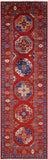 Red Turkmen Ersari Hand Knotted Wool Runner Rug - 2' 11" X 9' 10" - Golden Nile