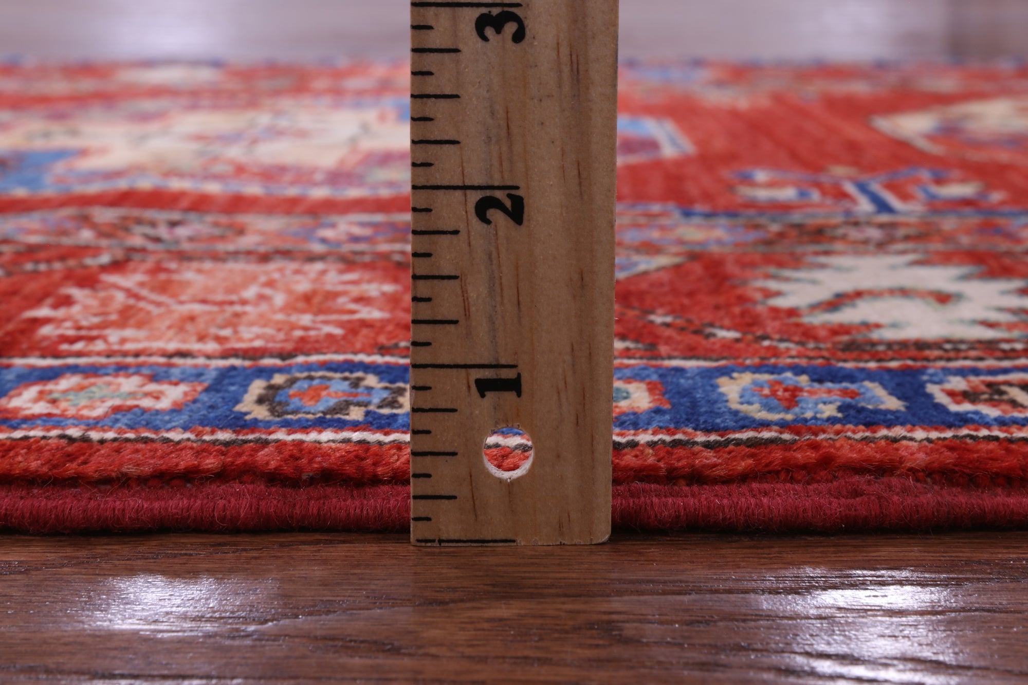 Red Turkmen Ersari Hand Knotted Wool Runner Rug - 2' 11" X 9' 10" - Golden Nile