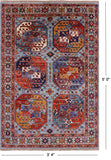 Blue Turkmen Ersari Hand Knotted Wool Rug - 3' 4" X 5' 0" - Golden Nile