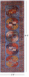 Blue Turkmen Ersari Hand Knotted Wool Runner Rug - 2' 8" X 8' 3" - Golden Nile