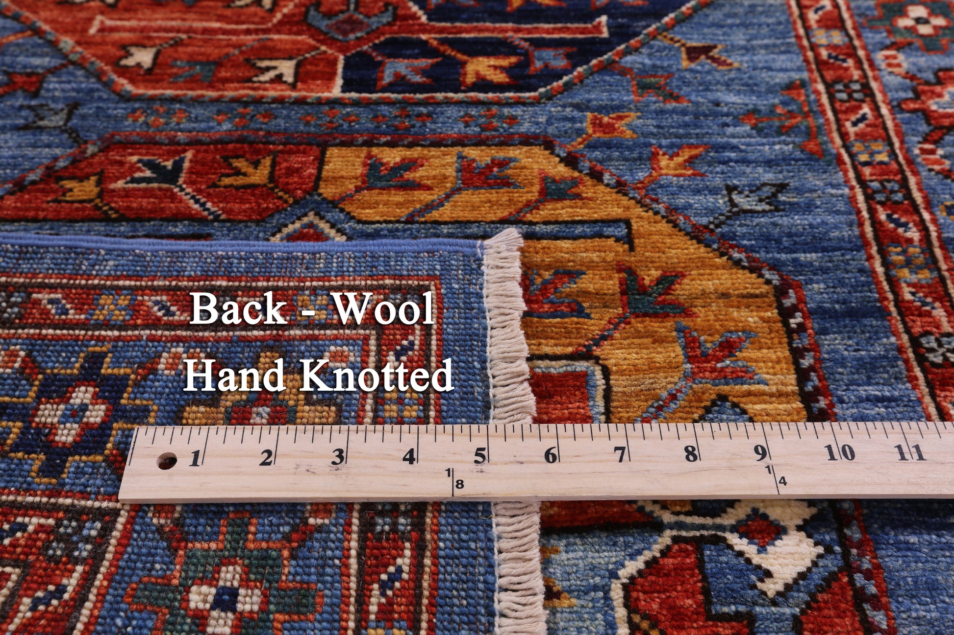 Blue Turkmen Ersari Hand Knotted Wool Runner Rug - 2' 8" X 8' 3" - Golden Nile