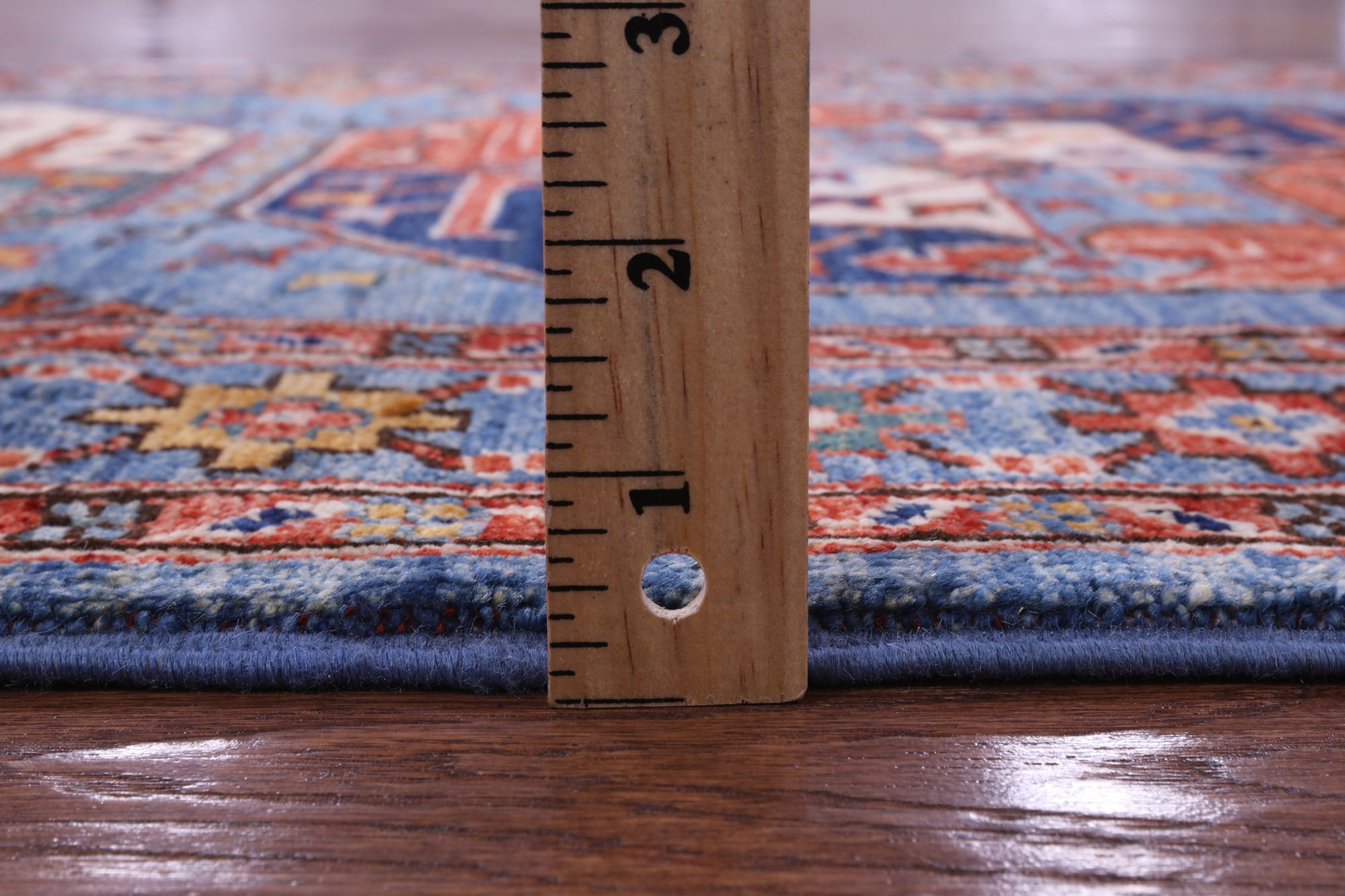 Blue Turkmen Ersari Hand Knotted Wool Runner Rug - 2' 8" X 8' 3" - Golden Nile