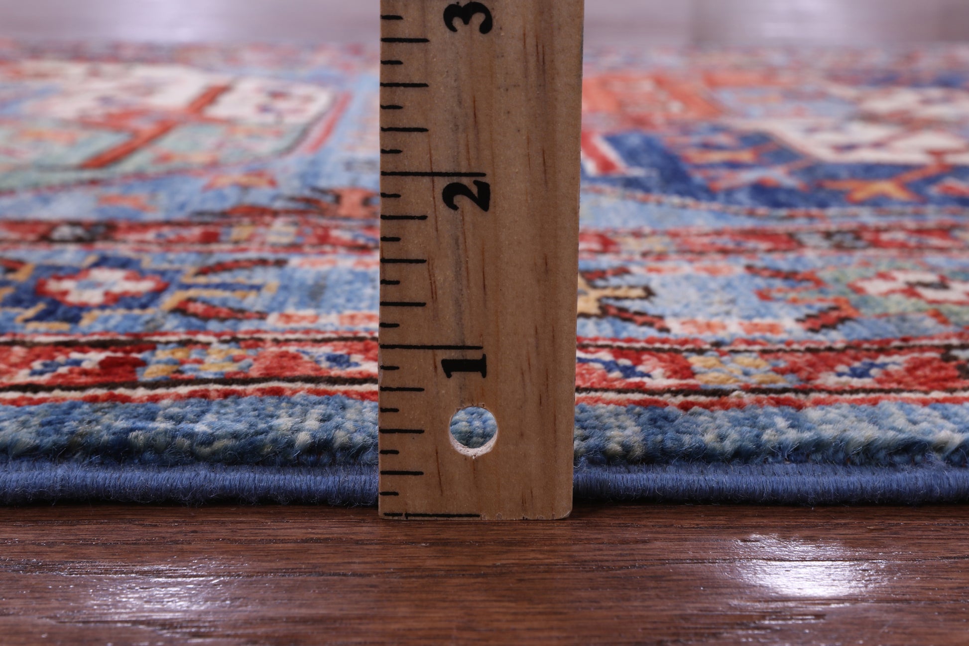 Blue Turkmen Ersari Hand Knotted Wool Runner Rug - 2' 8" X 6' 6" - Golden Nile